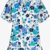 UA Best Buy Palace Floral White Printed Women's 3-Pocket V-Neck Scrub Top