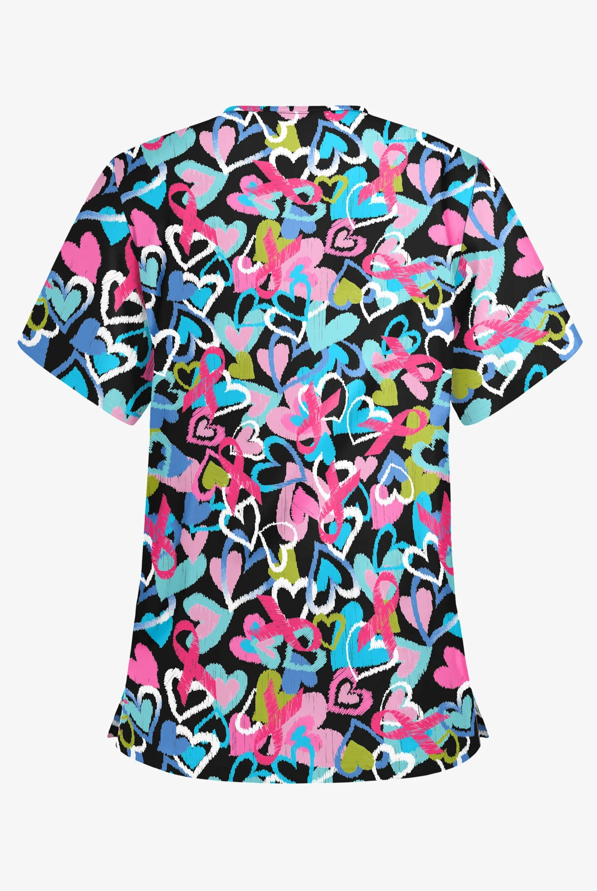 Butter-Soft Unwrap The Love Women's 3-Pocket V-Neck Print Scrub Top 2 Butter-Soft Unwrap The Love Women's 3-Pocket V-Neck Print Scrub Top - Image 2