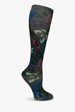 Prestige Butterflies Grey Women's 15-20 MmHg Moderate Compression Socks