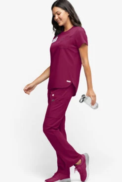 ReSurge Topaz Women's 11-Pocket Drawstring Scrub Pants -Cherokee Shop RE5514 092023 WINE 4