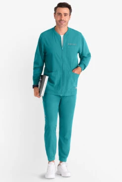 Skechers Structure Men's 3-Pocket STRETCH Warm-Up Scrub Jacket 5 Skechers Structure Men's 3-Pocket STRETCH Warm-Up Scrub Jacket -Cherokee Shop SK0408 101923 TEAL 3 S HV