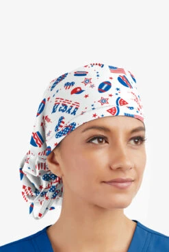 UA Party In The USA White Printed Women's Surgical Scrub Hat