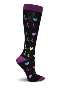 Think Medical Heart EKG Premium Women's 10-14 MmHg Light Compression Socks
