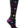 Think Medical Heart EKG Women's 10-14 MmHg Wide Light Compression Socks