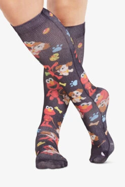 Cherokee Tooniforms Fur Ever Friends Women's 8-15 MmHg Light Compression Socks