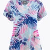 Butter-Soft Originals Aloha Breeze Morning Dew Women's 6-Pocket Scallop Neck Printed Scrub Top 