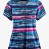 Butter-Soft Originals Rio Stripe Women's 2-Pocket Scallop Neck Printed Scrub Top