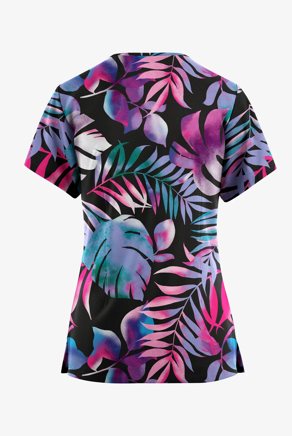 Butter-Soft Originals Aloha Breeze Women's 7-Pocket Curved V-Neck Printed Scrub Top 2 Butter-Soft Originals Aloha Breeze Women's 7-Pocket Curved V-Neck Printed Scrub Top - Image 2