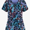 Easy STRETCH By Butter-Soft™ Floral Blossoms Women's 4-Pocket Lace Up V-Neck Printed Scrub Top