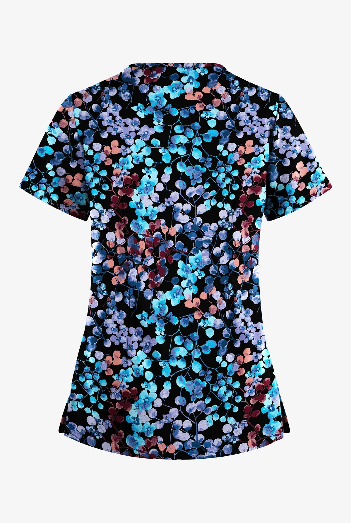 Easy STRETCH By Butter-Soft™ Floral Blossoms Women's 4-Pocket Lace Up V-Neck Printed Scrub Top 2 Easy STRETCH By Butter-Soft™ Floral Blossoms Women's 4-Pocket Lace Up V-Neck Printed Scrub Top - Image 2