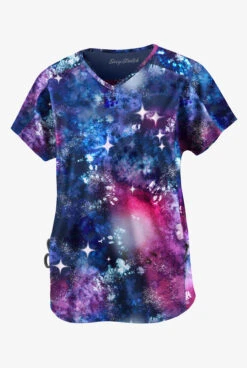 Easy STRETCH By Butter-Soft™ Cosmos Navy Women's 2-Pocket V-Neck Dolman Print Scrub Top