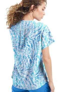 Easy Stretch By Butter-Soft Spirit Animal Women's 2-Pocket V Neck Dolman Printed Scrub Top -Cherokee Shop TS4237SAWT 3
