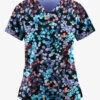 Easy STRETCH By Butter-Soft™ Floral Blossoms Women's 2-Pocket Mitered V-Neck Printed Scrub Top