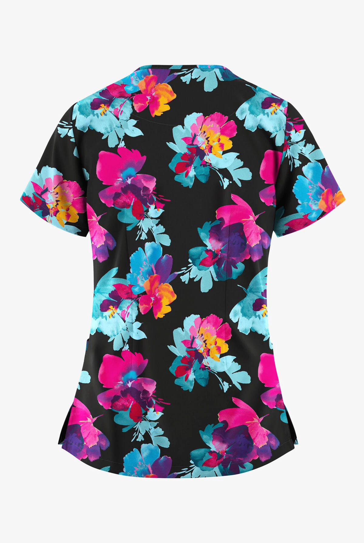 Easy STRETCH By Butter-Soft™ Sweet Blossoms Women's 2-Pocket Mitered V-Neck Printed Scrub Top 2 Easy STRETCH By Butter-Soft™ Sweet Blossoms Women's 2-Pocket Mitered V-Neck Printed Scrub Top - Image 2
