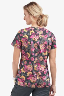 UA Butter-Soft STRETCH Jacobean Spring Pewter Women's 1-Pocket V-Neck Tuck-In Printed Scrub Top 5 UA Butter-Soft STRETCH Jacobean Spring Pewter Women's 1-Pocket V-Neck Tuck-In Printed Scrub Top -Cherokee Shop TS452JSPW 3