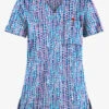 UA Butter-Soft STRETCH Urban Animal Orchid Women's 1-Pocket V-Neck Tuck-In Printed Scrub Top