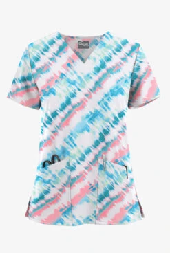 UA Butter-Soft STRETCH Belize Ikat Women's 2-Pocket V-Neck Printed Scrub Top
