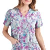 UA Butter-Soft STRETCH Mystic Floral Aqua Moon Women's 2-Pocket V-Neck Print Scrub Top