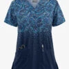 UA Butter-Soft STRETCH Roman Mosaic Navy Women's 2-Pocket V-Neck Print Scrub Top