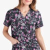 UA Butter-Soft STRETCH Whispering Floral Rosebud Women's 2-Pocket V-Neck Print Scrub Top