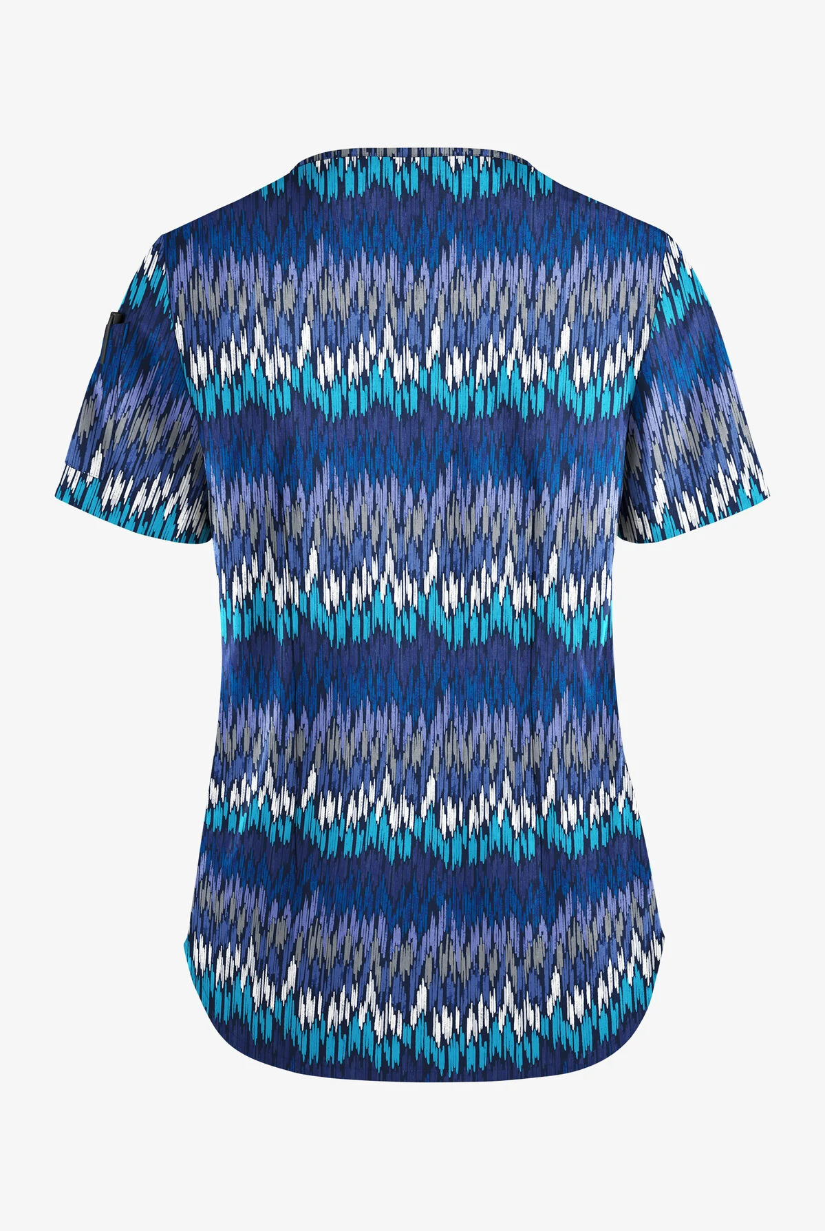 Easy STRETCH By Butter-Soft™ Brushstroke Chevron Navy Women's 1-Pocket Tuck-In Print Scrub Top 2 Easy STRETCH By Butter-Soft™ Brushstroke Chevron Navy Women's 1-Pocket Tuck-In Print Scrub Top - Image 2