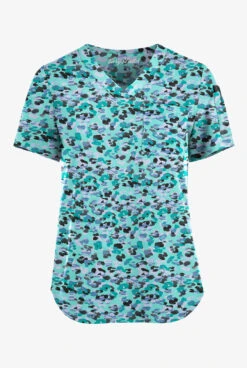 Easy Stretch By Butter-Soft Mystical Animal Women's 3-Pocket V-Neck Tuck-In Printed Scrub Top
