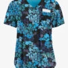 Easy STRETCH By Butter-Soft™ Medici Floral Onyx Women's 2-Pocket V-Neck Tuck-In Print Scrub Top