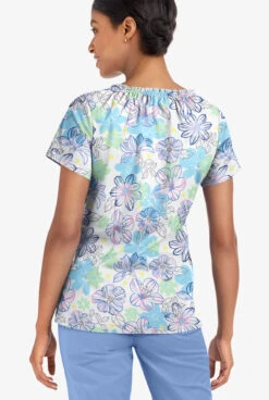 UA Butter-Soft STRETCH Floral Poolside View Women's 6-Pocket Peasant Style Printed Scrub Top 5 UA Butter-Soft STRETCH Floral Poolside View Women's 6-Pocket Peasant Style Printed Scrub Top -Cherokee Shop TS569FMPV 3