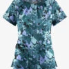 UA Butter-Soft STRETCH Layered Floral Women's 6-Pocket Short Sleeve Peasant Style Printed Scrub Top