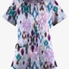 UA Butter-Soft STRETCH Varna Ikat Orchid Women's 6-Pocket Peasant Style Printed Scrub Top