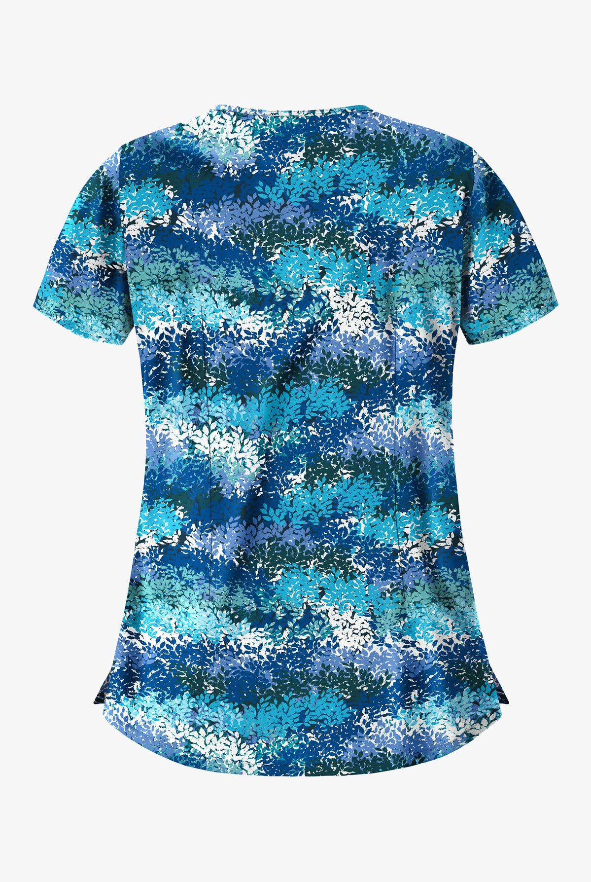 Butter-Soft Autumn Time Royal Women's 5-Pocket Rounded V-Neck Print Scrub Top 2 Butter-Soft Autumn Time Royal Women's 5-Pocket Rounded V-Neck Print Scrub Top - Image 2