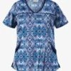 UA Best Buy Scrubs Cantik Ikat Navy Women's 4-Pocket Princess Seam Print Scrub Top