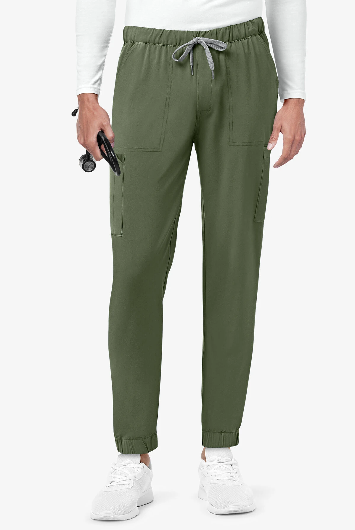 WonderWink Renew Men's 7-Pocket STRETCH Cargo Jogger Scrub Pants 1 WonderWink Renew Men's 7-Pocket STRETCH Cargo Jogger Scrub Pants