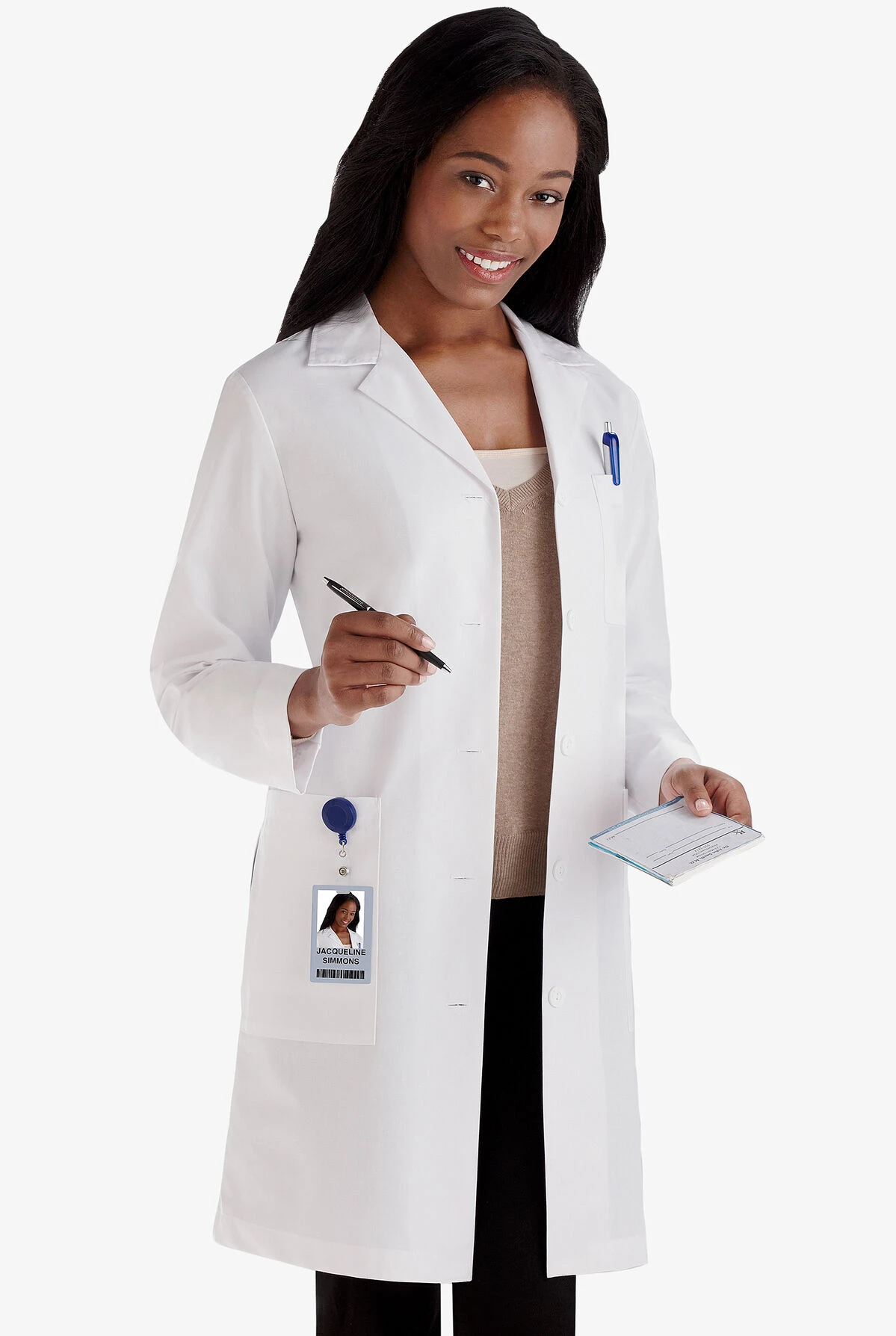 White Swan Meta Women's 37" 5-Pocket Lab Coat 2 White Swan Meta Women's 37" 5-Pocket Lab Coat - Image 2
