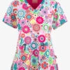 UA Exclusive Zavate Ava Therese Flower Power Women's 2-Pocket STRETCH V-Neck Print Scrub Top