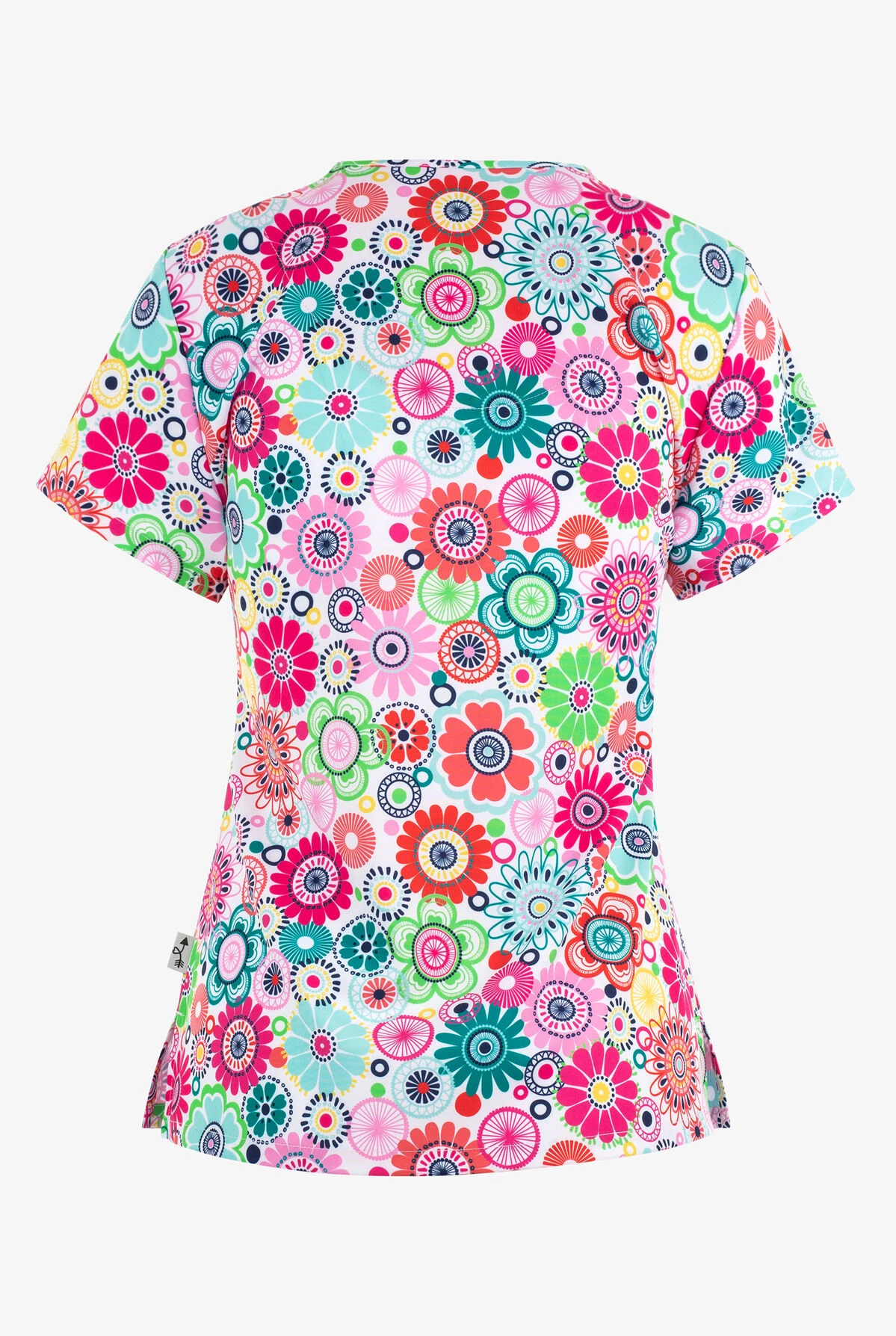 UA Exclusive Zavate Ava Therese Flower Power Women's 2-Pocket STRETCH V-Neck Print Scrub Top 2 UA Exclusive Zavate Ava Therese Flower Power Women's 2-Pocket STRETCH V-Neck Print Scrub Top - Image 2