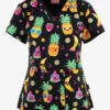 UA Exclusive Zavate Ava Therese Pineapple Fruit Vibes Women's 2-Pocket STRETCH V-Neck Print Top