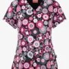 UA Exclusive Zavate Ava Therese Pink Energy Floral Women's 2-Pocket STRETCH V-Neck Print Scrub Top