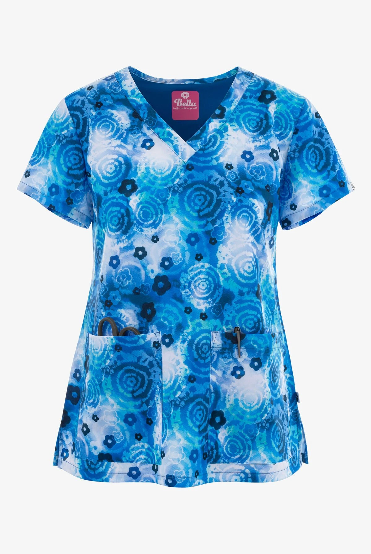 UA Exclusive Zavate Bella Tie Dye Life Women's 2-Pocket STRETCH V-Neck Print Scrub Top 1 UA Exclusive Zavate Bella Tie Dye Life Women's 2-Pocket STRETCH V-Neck Print Scrub Top