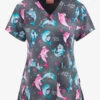 UA Exclusive Zavate Ava Therese Vitamin Sea Dolphins Women's 2-Pocket STRETCH V-Neck Print Top
