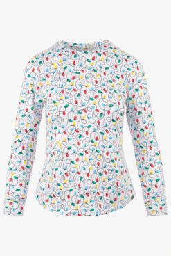 Zavate Ava Therese Let's Get Lit Christmas Women's STRETCH Long Sleeve Knit Underscrub