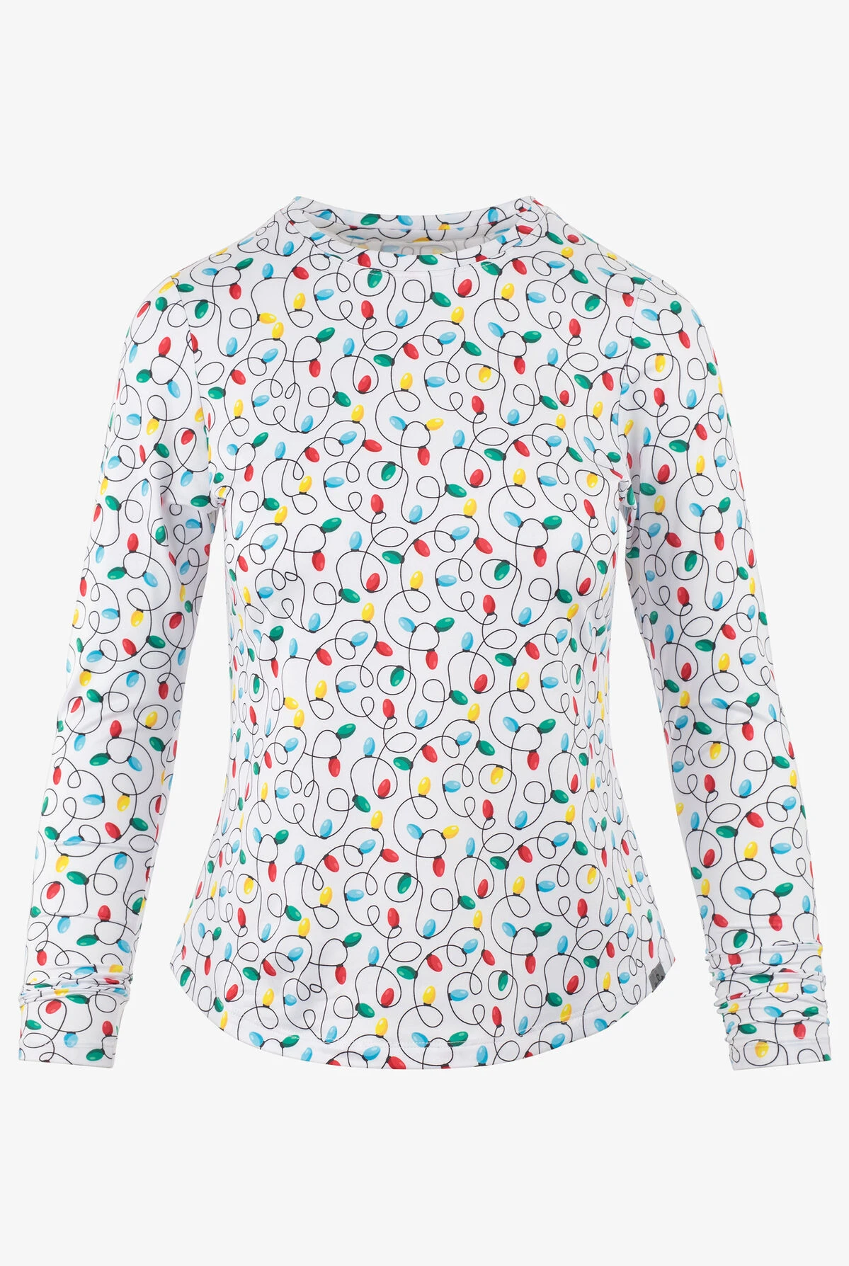 Zavate Ava Therese Let's Get Lit Christmas Women's STRETCH Long Sleeve Knit Underscrub 1 Zavate Ava Therese Let's Get Lit Christmas Women's STRETCH Long Sleeve Knit Underscrub