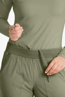 UA Exclusive Bella By Zavate Lillian Jacquard Women's 5-Pocket STRETCH Cargo Jogger Scrub Pants -Cherokee Shop Z3078 OLIVE 3 HV